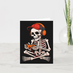 Halloween Skeleton Gamer Funny Video Gaming Boys M Kaart