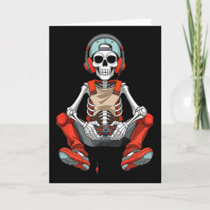 Halloween Skeleton Gamer Funny Video Gaming Boys M Kaart