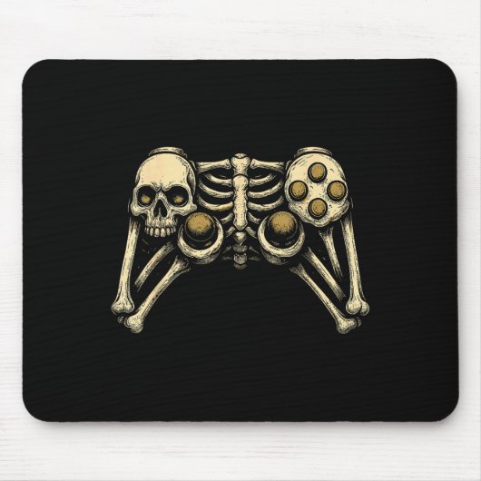 Halloween Skeleton Gamer Gaming Controller Costume Muismat (Voorkant)