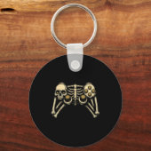 Halloween Skeleton Gamer Gaming Controller Costume Sleutelhanger (Voorkant)