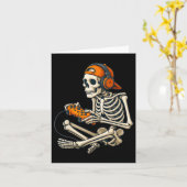 Halloween Skeleton Gamer Hoofdtelefoon Video Gamin Kaart (Gele Bloem)