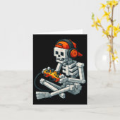 Halloween Skeleton Gamer Pixel Video Gaming Boys M Kaart (Gele Bloem)