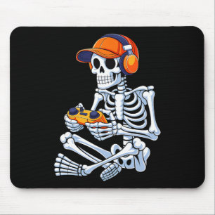 Halloween Skeleton Gamer Video Gaming Boys Man Kin Muismat
