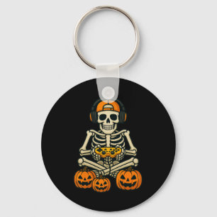 Halloween Skeleton Gamer Video Gaming Boys Man Kin Sleutelhanger