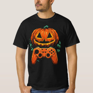 Halloween Skeleton Gamer Video Gaming Boys Man Kin T-shirt