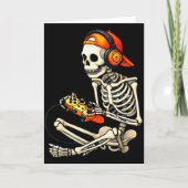 Halloween Skeleton Gamer Video Gaming Boys Men Kid Kaart (Voorkant)