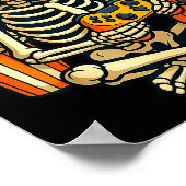 Halloween Skeleton Gamer Video Gaming Boys Men Kid Poster (Hoek)