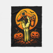 Halloween Skeleton Gamer Video Gaming Controller B Fleece Deken (Voorkant)