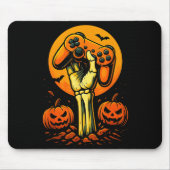 Halloween Skeleton Gamer Video Gaming Controller B Muismat (Voorkant)