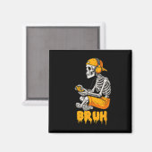 Halloween Skeleton Gamer Video Gaming Funny Skelet Magneet (Voorkant / Achterkant)