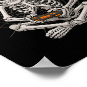 Halloween Skeleton Gamer Video Gaming Funny Skelet Poster (Hoek)