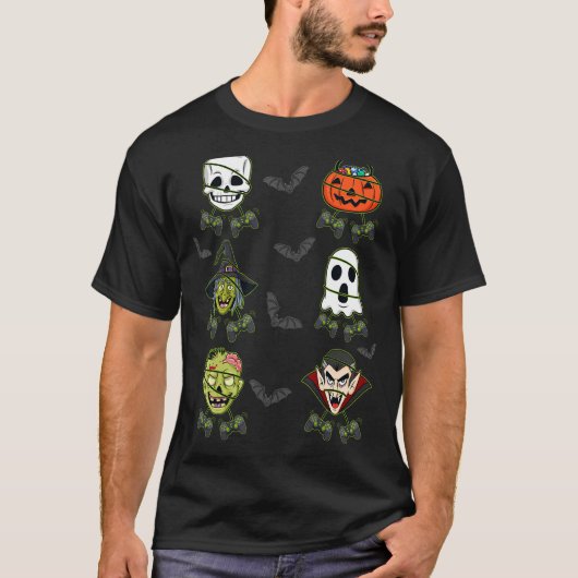 Halloween Skeleton Gaming Witch Vampire Zombie Boy T-shirt (Voorkant)