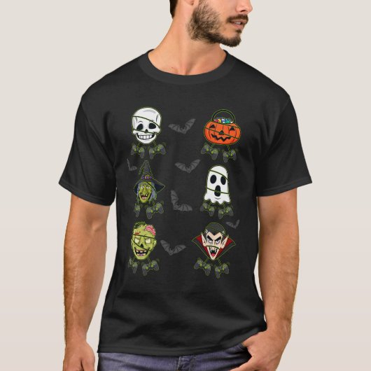 Halloween Skeleton Gaming Witch Vampire Zombie Boy T-shirt (Voorkant)