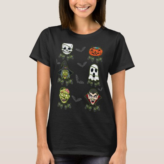 Halloween Skeleton Gaming Witch Vampire Zombie Boy T-shirt (Voorkant)