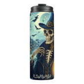 Halloween Skeleton Gentleman met Lantaarn Thermosbeker (Voorkant)