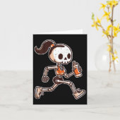 Halloween Skeleton Girl Running Kostuum Vrouwen Me Kaart (Gele Bloem)