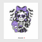 Halloween Skeleton Girl Sticker (Vel)