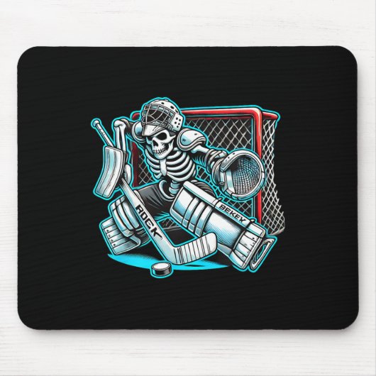 Halloween Skeleton Goalie Hockey Muismat (Voorkant)