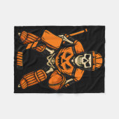 Halloween Skeleton Goalie Pumpkin Costume  Fleece Deken (Voorkant (Horizontaal))