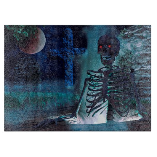 Halloween Skeleton Gravesite Snijplank (Voorkant)
