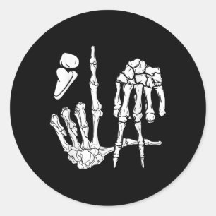 Halloween Skeleton Hand Comma La Punctuation Kamal Ronde Sticker