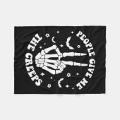 Halloween Skeleton Hand Mensen geven me de Creeps Fleece Deken (Voorkant (Horizontaal))
