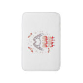 Halloween Skeleton Handen Hart, Vleermuizen & Bloe Badmat (Voorkant Verticaal)