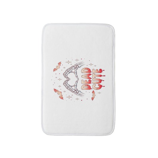 Halloween Skeleton Handen Hart, Vleermuizen & Bloe Badmat (Voorkant Verticaal)