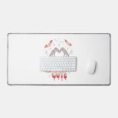Halloween Skeleton Handen Hart, Vleermuizen & Bloe Bureaumat (Keyboard & Muis)
