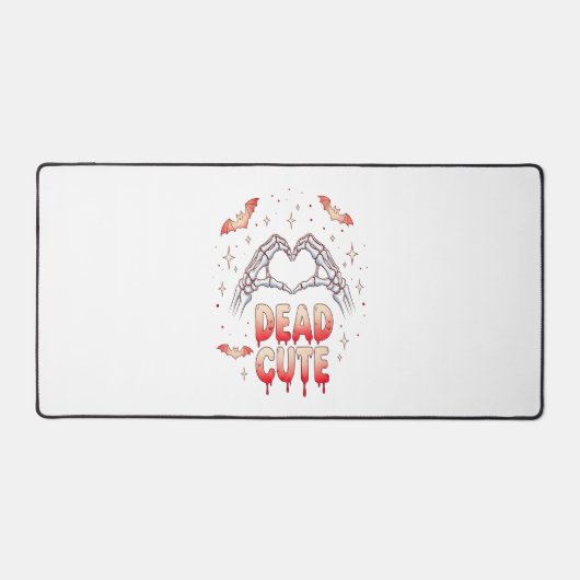 Halloween Skeleton Handen Hart, Vleermuizen & Bloe Bureaumat (Voorkant)