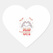 Halloween Skeleton Handen Hart, Vleermuizen & Bloe Hart Sticker (Voorkant)