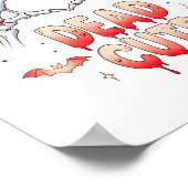 Halloween Skeleton Handen Hart, Vleermuizen & Bloe Poster (Hoek)