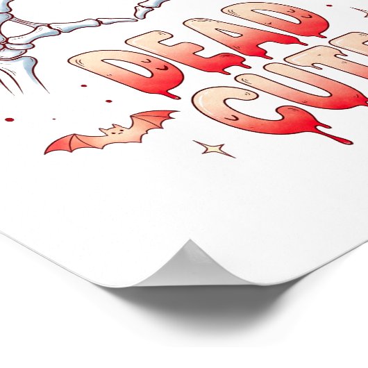 Halloween Skeleton Handen Hart, Vleermuizen & Bloe Poster (Hoek)