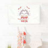 Halloween Skeleton Handen Hart, Vleermuizen & Bloe Spandoek (Insitu)