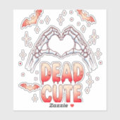 Halloween Skeleton Handen Hart, Vleermuizen & Bloe Sticker (Vel)