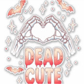 Halloween Skeleton Handen Hart, Vleermuizen & Bloe Sticker (Voorkant)