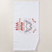 Halloween Skeleton Handen Hart, Vleermuizen & Bloe Strandlaken (Voorkant)