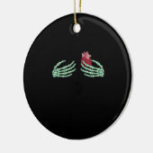 Halloween Skeleton Handen met Hart Classic Keramisch Ornament (Links)