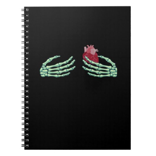 Halloween Skeleton Handen met Hart Classic Notitieboek (Voorkant)