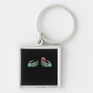 Halloween Skeleton Handen met Hart Classic Sleutelhanger