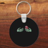Halloween Skeleton Handen met Hart Classic Sleutelhanger (Voorkant)