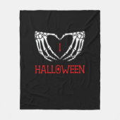 Halloween Skeleton Handen Vormen Hart Gothic Fleece Deken (Voorkant)