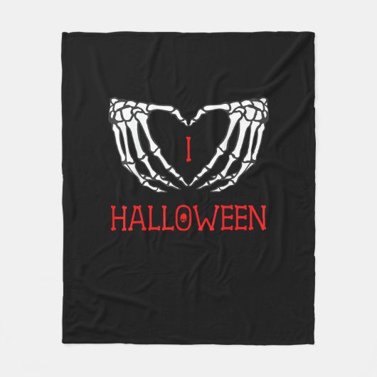 Halloween Skeleton Handen Vormen Hart Gothic Fleece Deken (Voorkant)
