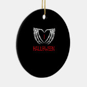 Halloween Skeleton Handen Vormen Hart Gothic Keramisch Ornament (Rechts)