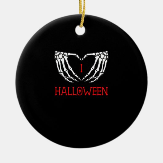 Halloween Skeleton Handen Vormen Hart Gothic Keramisch Ornament (Voorkant)