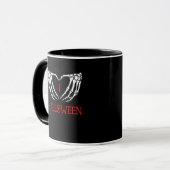 Halloween Skeleton Handen Vormen Hart Gothic Mok (Voorkant links)