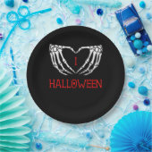 Halloween Skeleton Handen Vormen Hart Gothic Papieren Bordje (Feest)