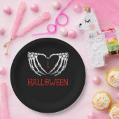 Halloween Skeleton Handen Vormen Hart Gothic Papieren Bordje (Feest)