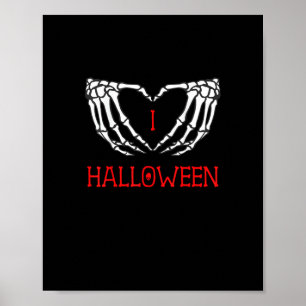 Halloween Skeleton Handen Vormen Hart Gothic Poster