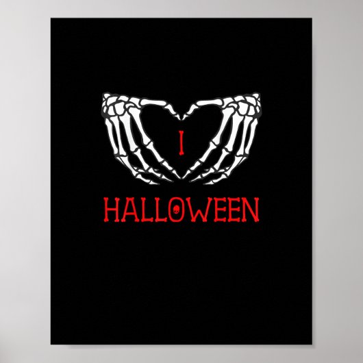 Halloween Skeleton Handen Vormen Hart Gothic Poster (Voorkant)